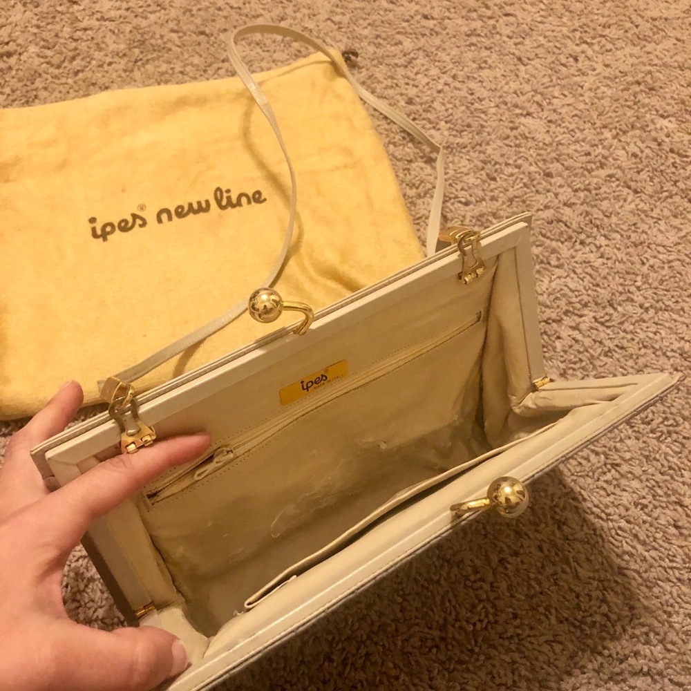 Vintage Chic White and Gray Clutch by